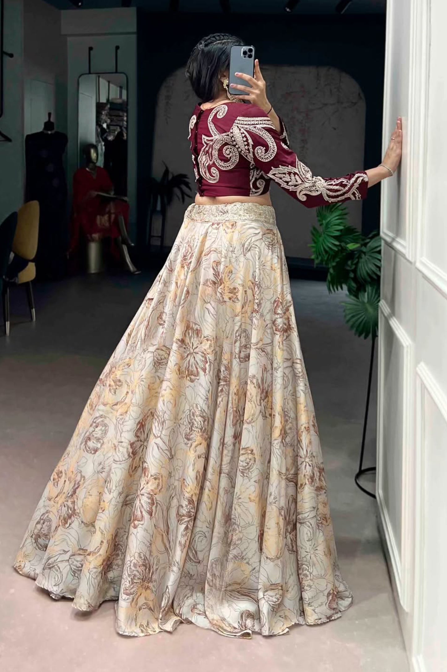 Crop top with Lehenga