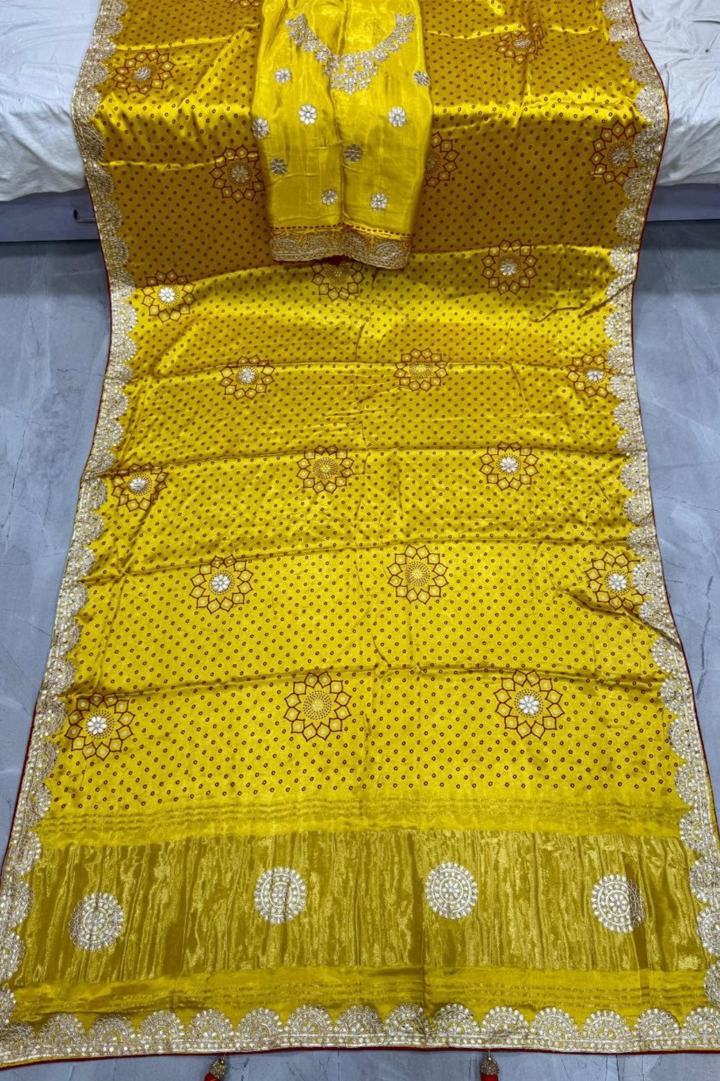Gaji Silk Bandhani Saree
