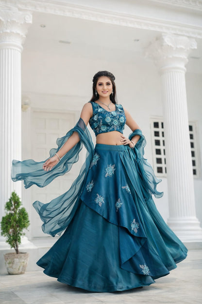 Rama Western Flower Lahenga Choli
