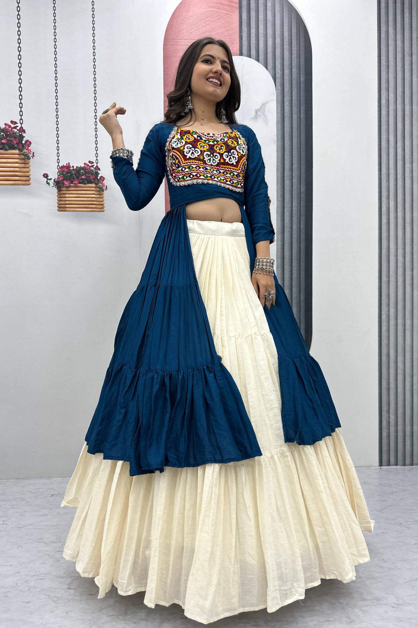 Navratri Special Long Top With Lehenga