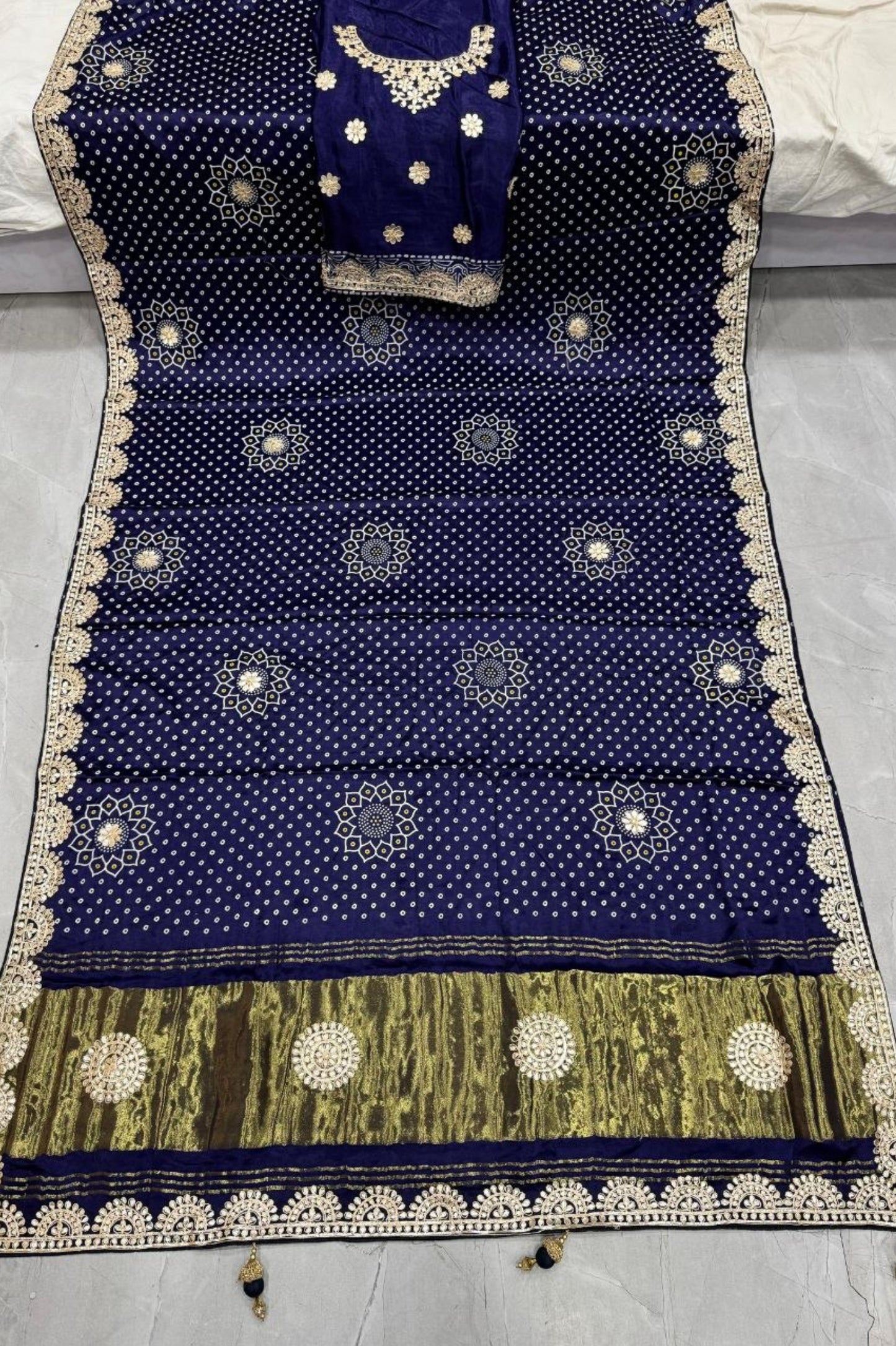 Gaji Silk Bandhani Saree