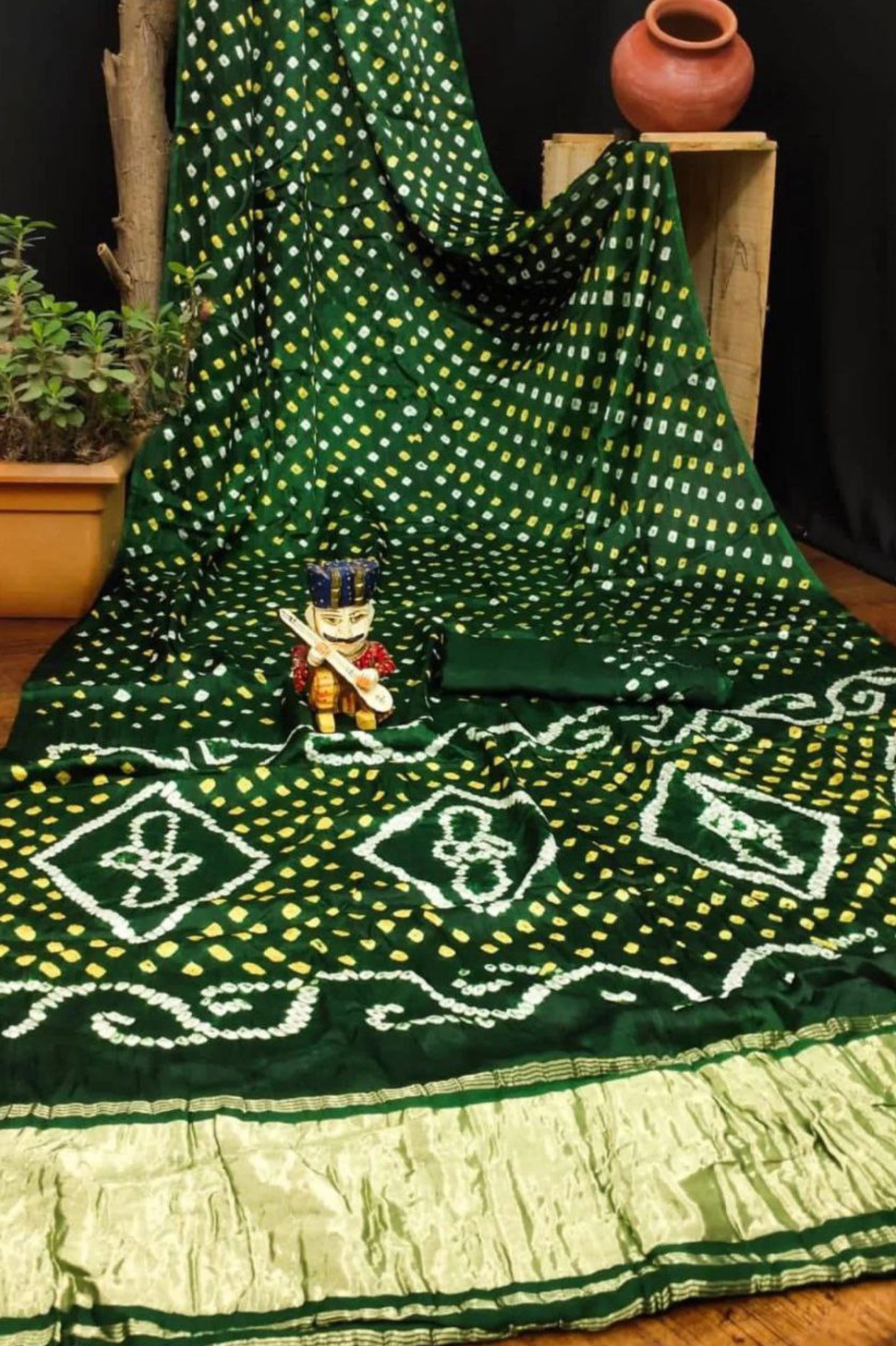 Gaji Silk Bandhani Saree
