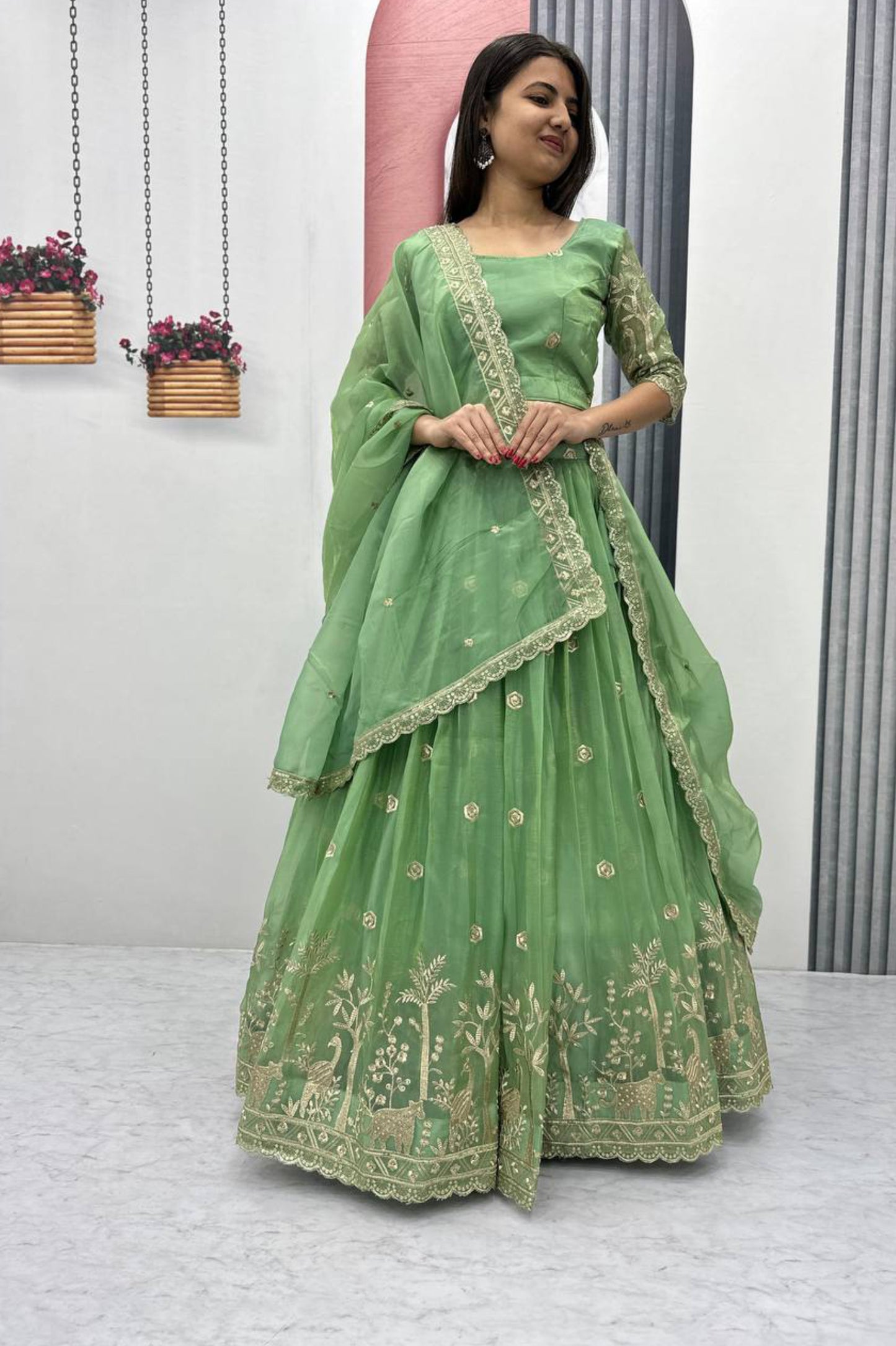 Gold Crush Wedding Lehenga