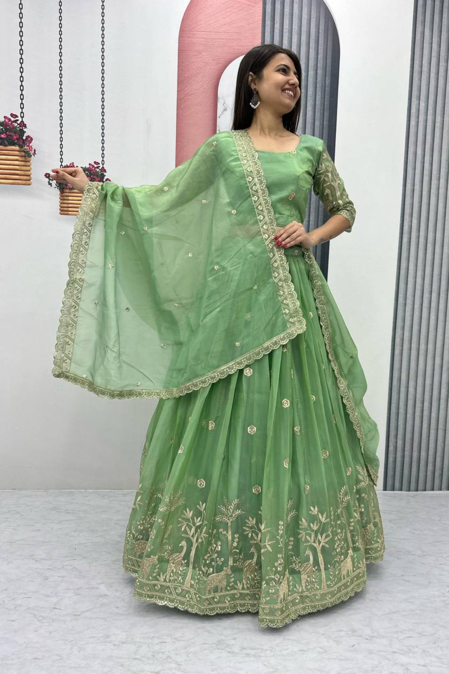 Gold Crush Wedding Lehenga