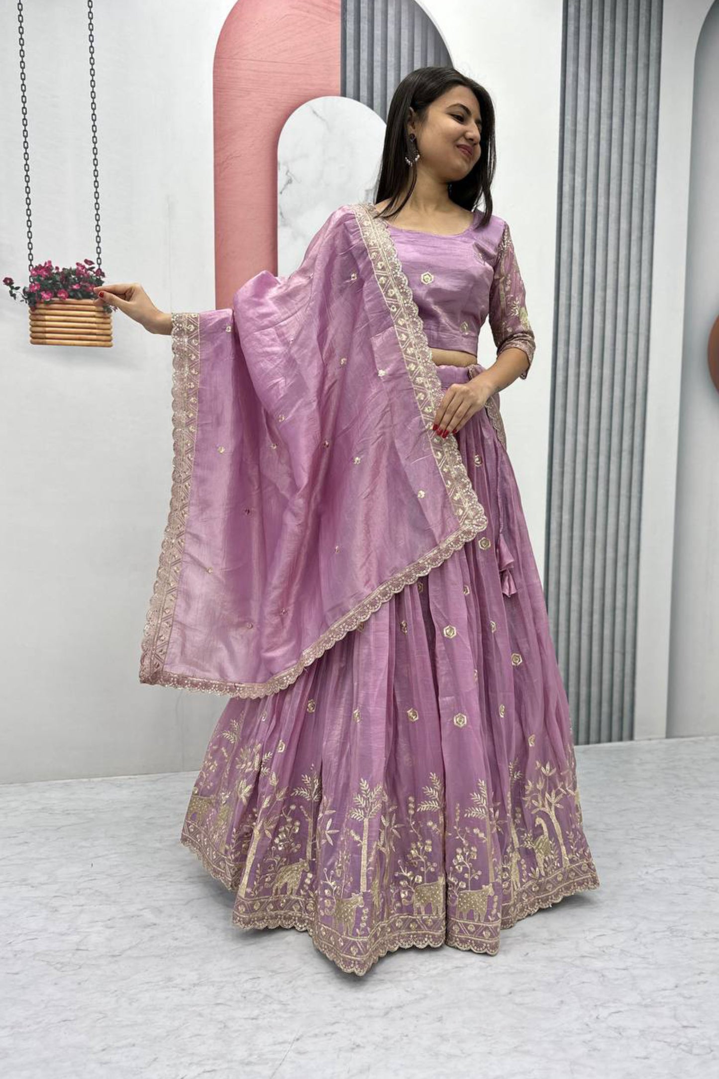 Gold Crush Wedding Lehenga