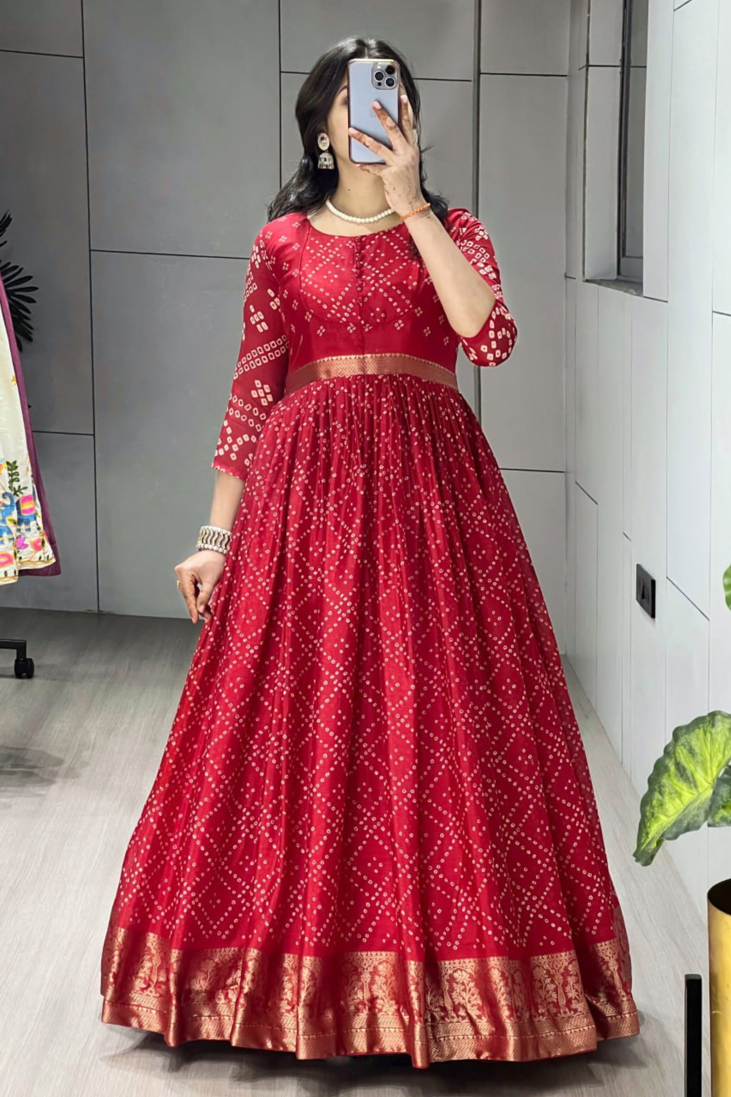 Timeless Tradition- Bandhani Silk Gowns