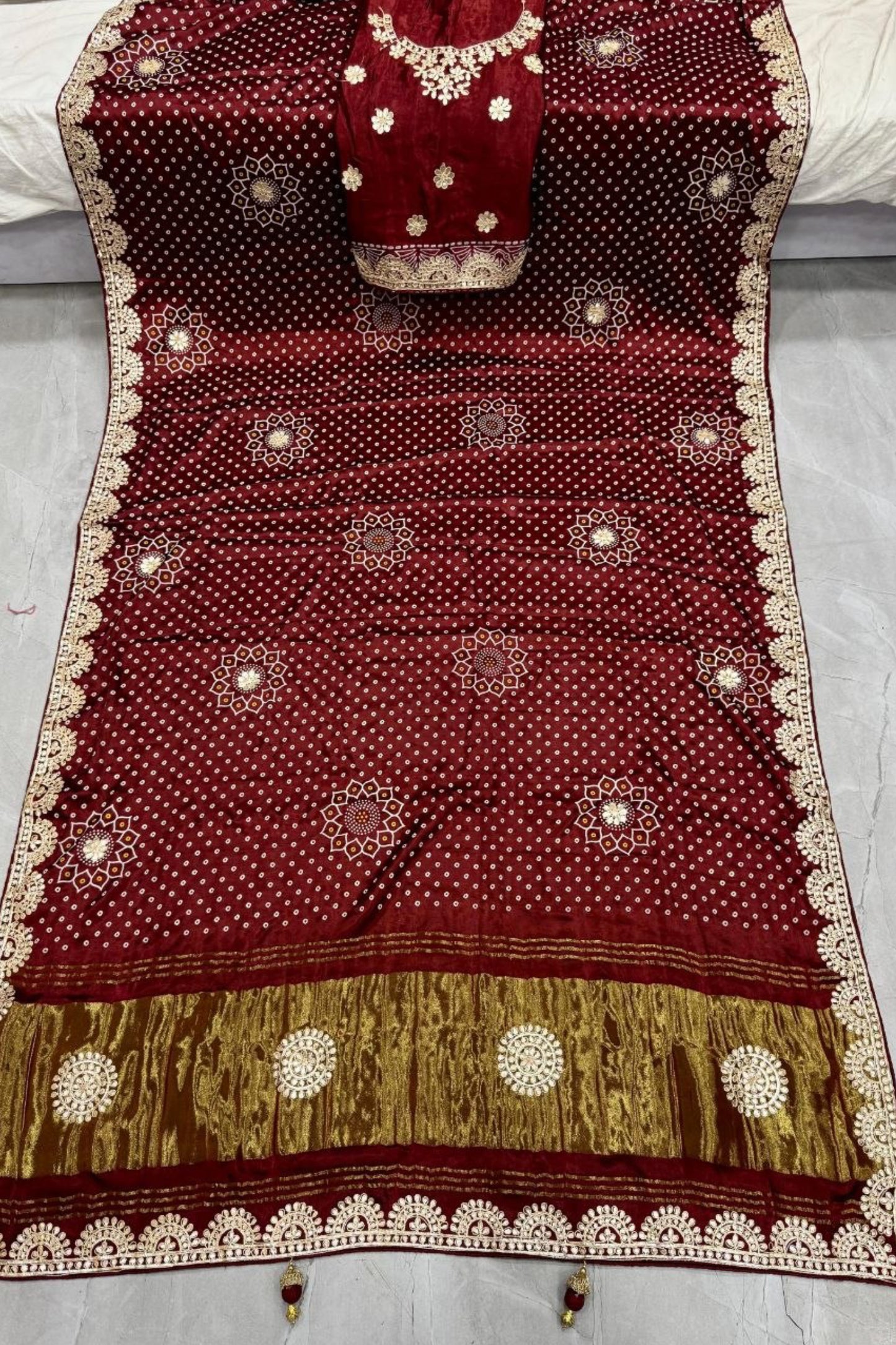 Gaji Silk Bandhani Saree
