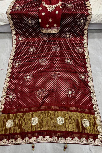 Gaji Silk Bandhani Saree