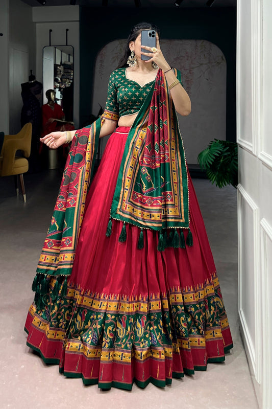 Tasar Silk Festive Shine Lehenga