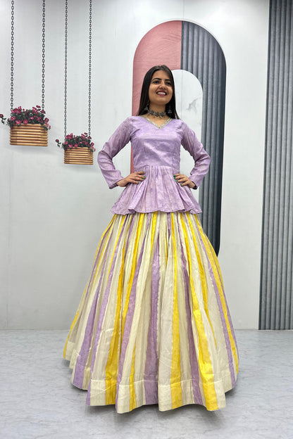 Jacquard Silk Kediya Style Outfit