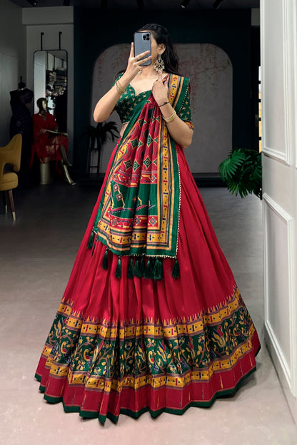 Tasar Silk Festive Shine Lehenga