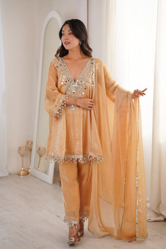 Fendy Mirror Work Kurti Pair