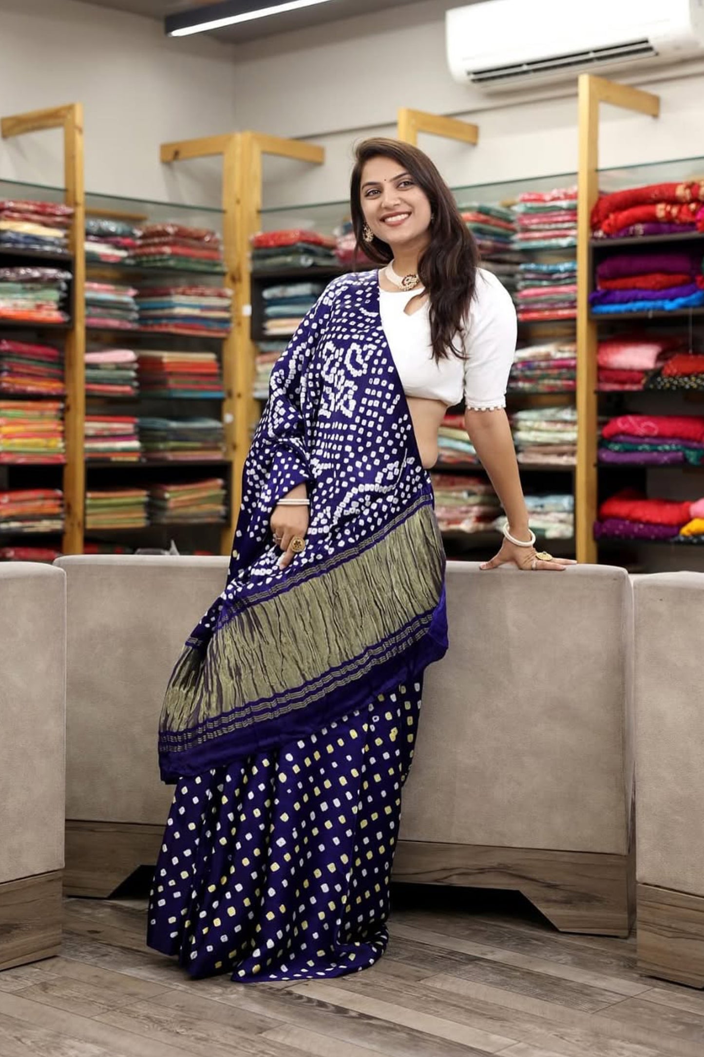 Gaji Silk Bandhani Saree