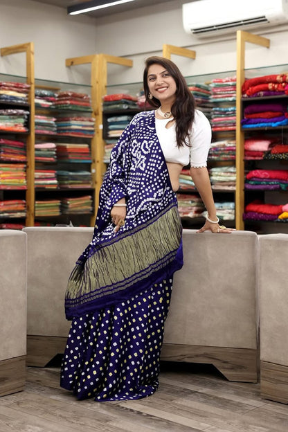 Gaji Silk Bandhani Saree