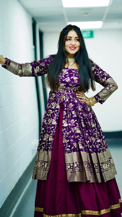 Long Peplum Style Lehenga Set | Indo-Western Wedding & Festive Wear
