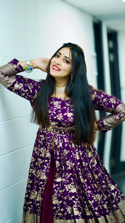 Long Peplum Style Lehenga Set | Indo-Western Wedding & Festive Wear