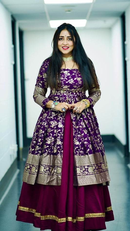 Long Peplum Style Lehenga Set | Indo-Western Wedding & Festive Wear