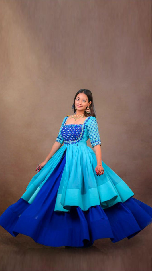 Long Peplum Lehenga Set for Women