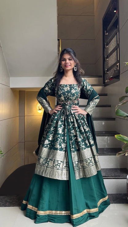 Long Peplum Style Lehenga Set | Indo-Western Wedding & Festive Wear