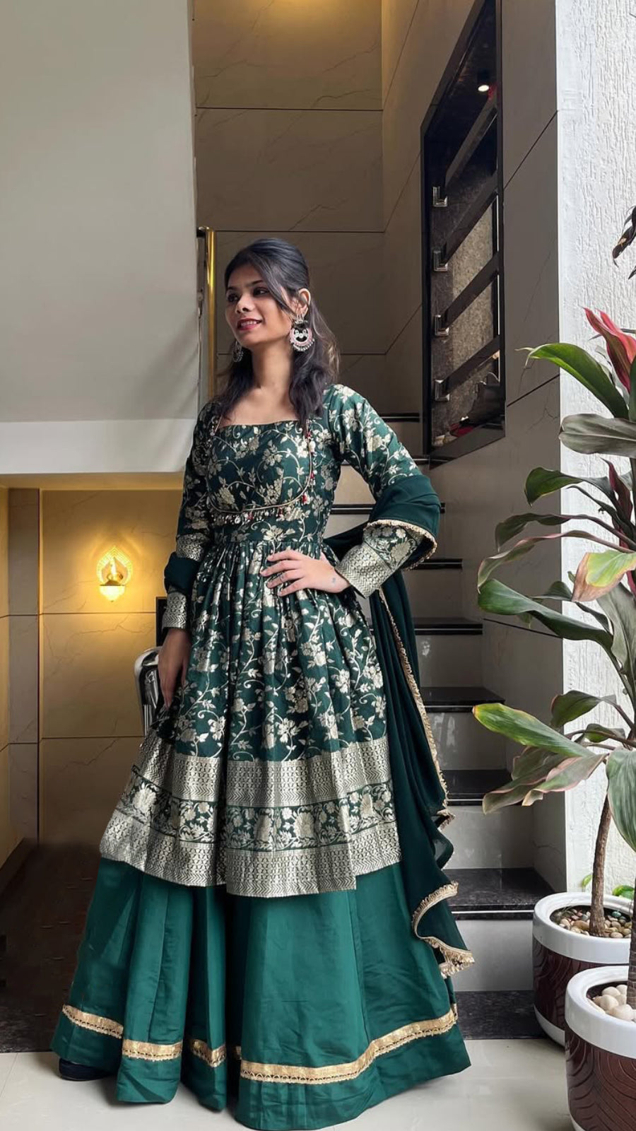 Long Peplum Style Lehenga Set | Indo-Western Wedding & Festive Wear