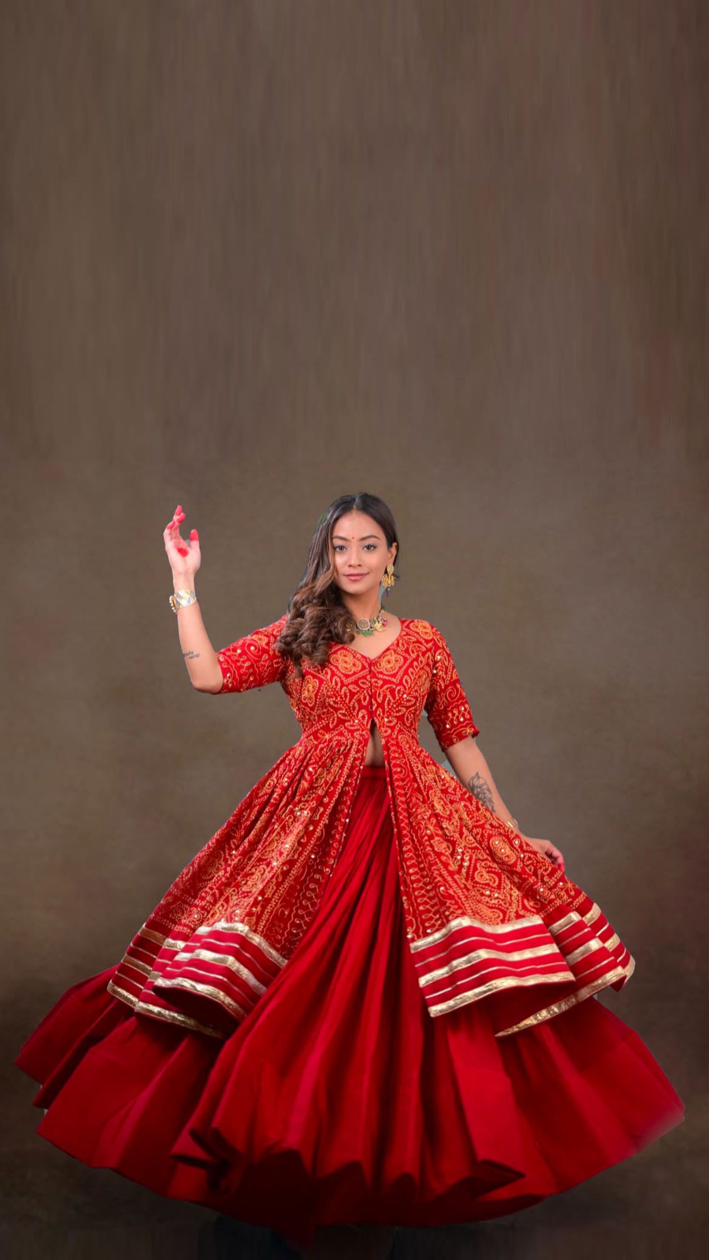 Long Peplum Lehenga Set for Women