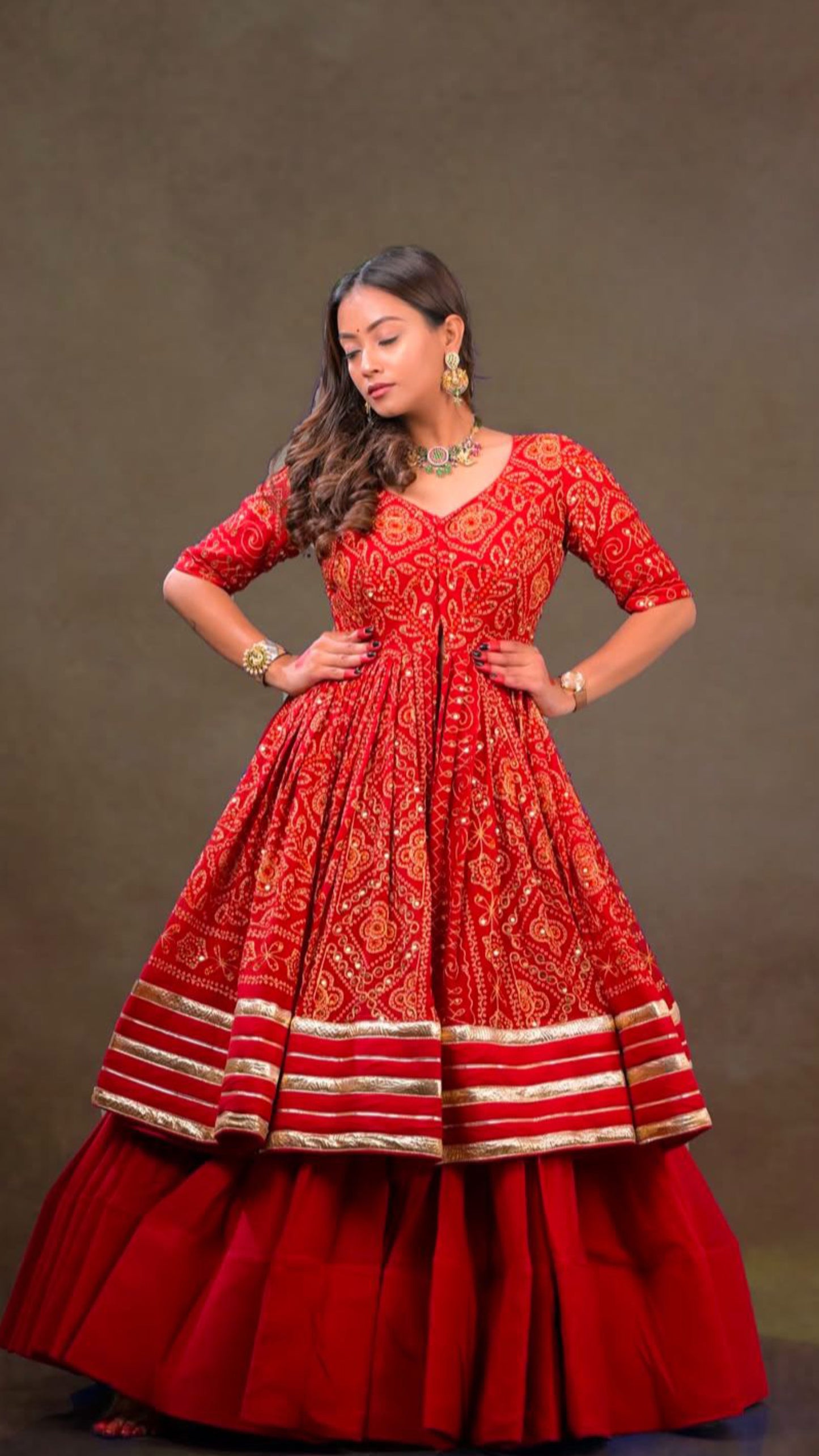 Long Peplum Lehenga Set for Women