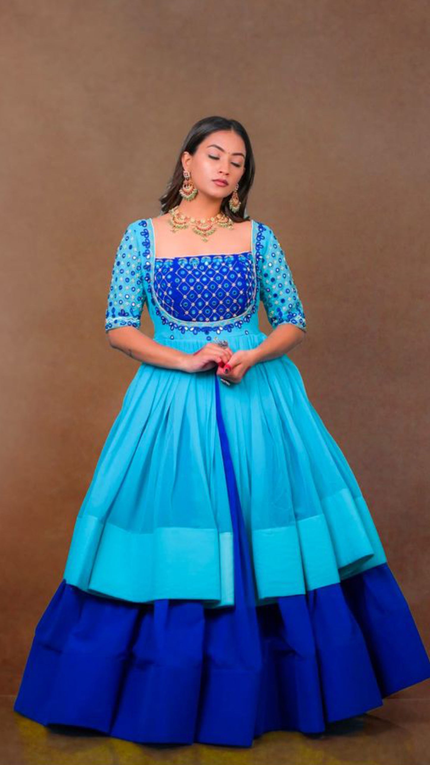 Long Peplum Lehenga Set for Women