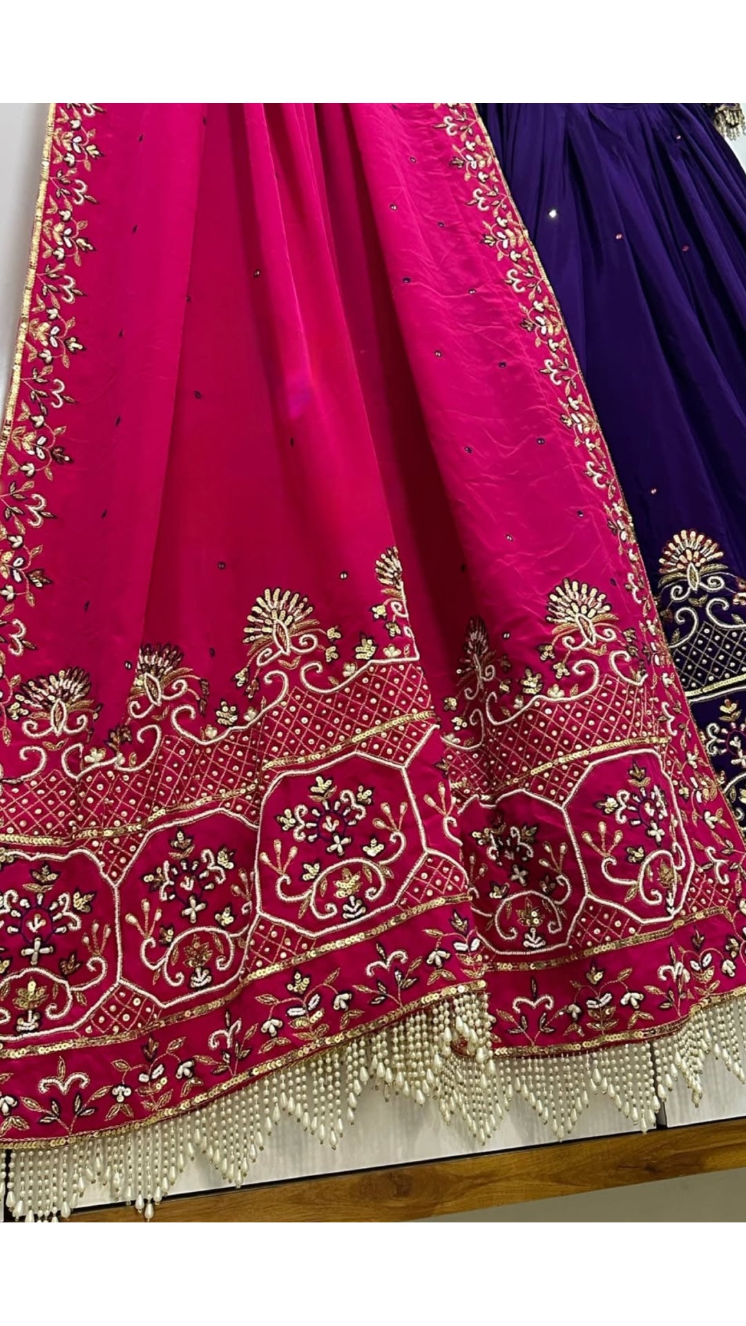 Royal Purple & Rani Pink Couple Lehenga Set