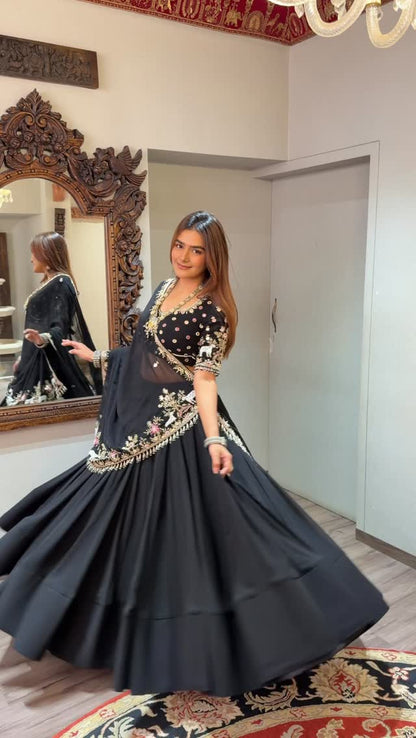 Black Navratri Lehenga