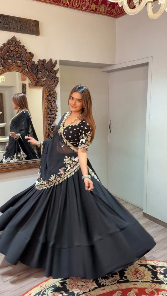 Black Navratri Lehenga