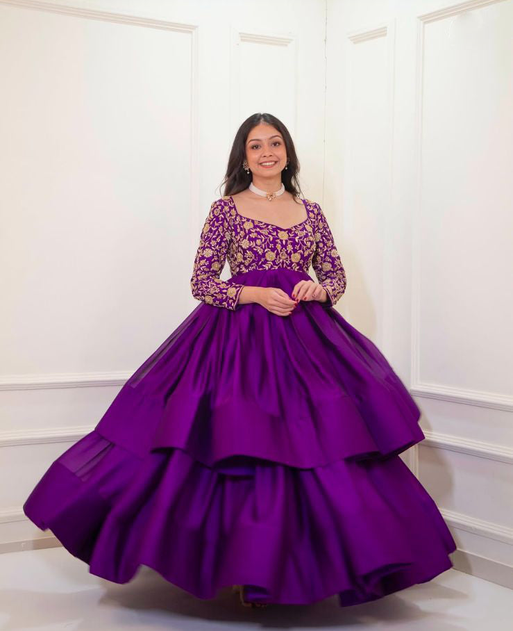 Elegant Long Peplum Lehenga Set for Women