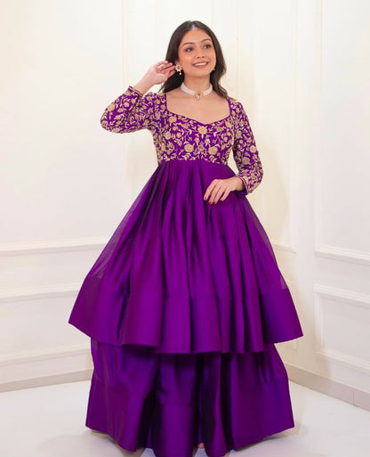 Elegant Long Peplum Lehenga Set for Women