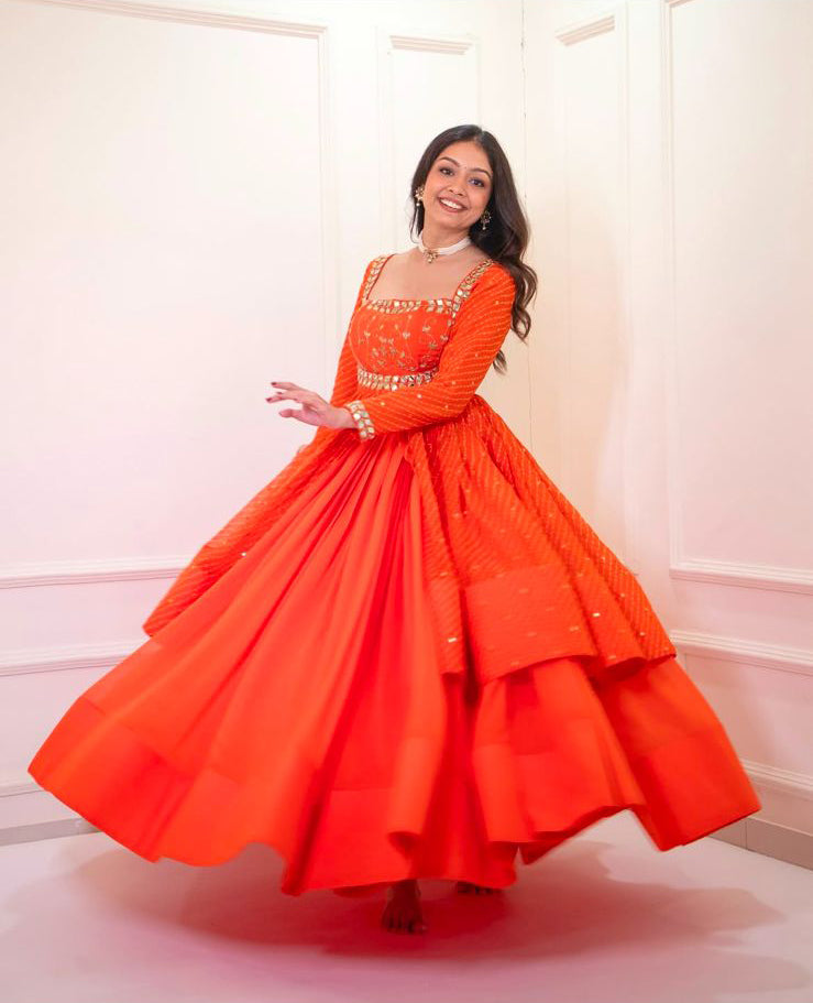 Long Peplum Style Lehenga Set