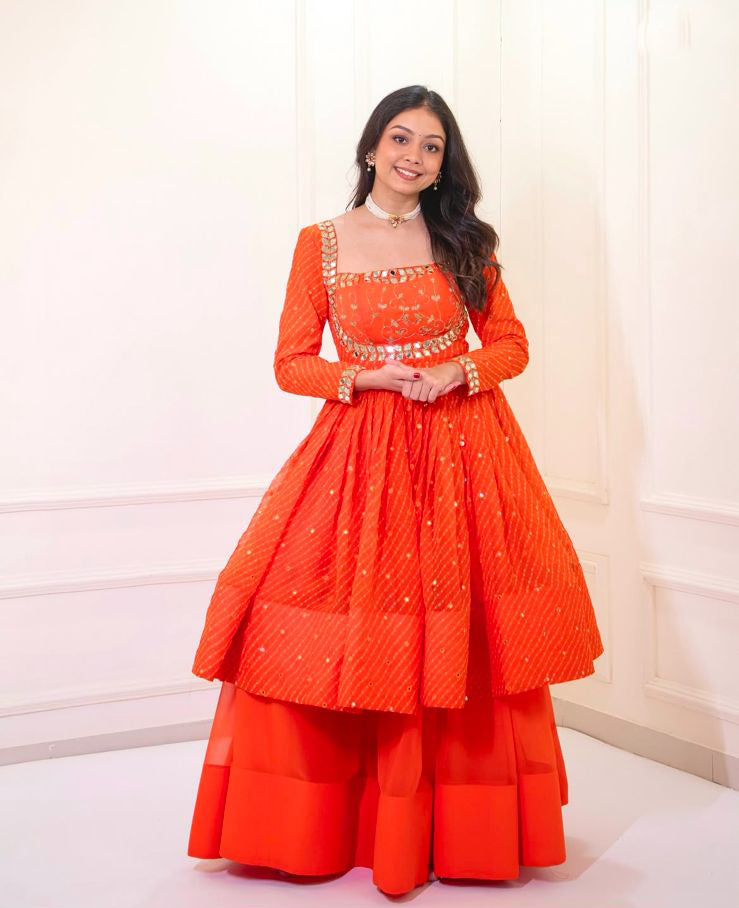 Long Peplum Style Lehenga Set