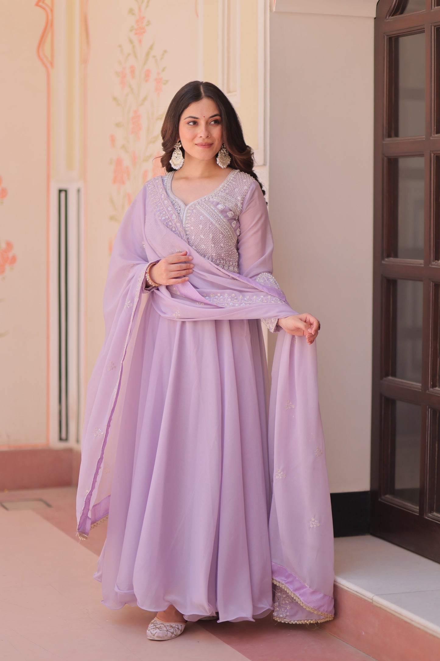 Georgette Gown Dupatta Set