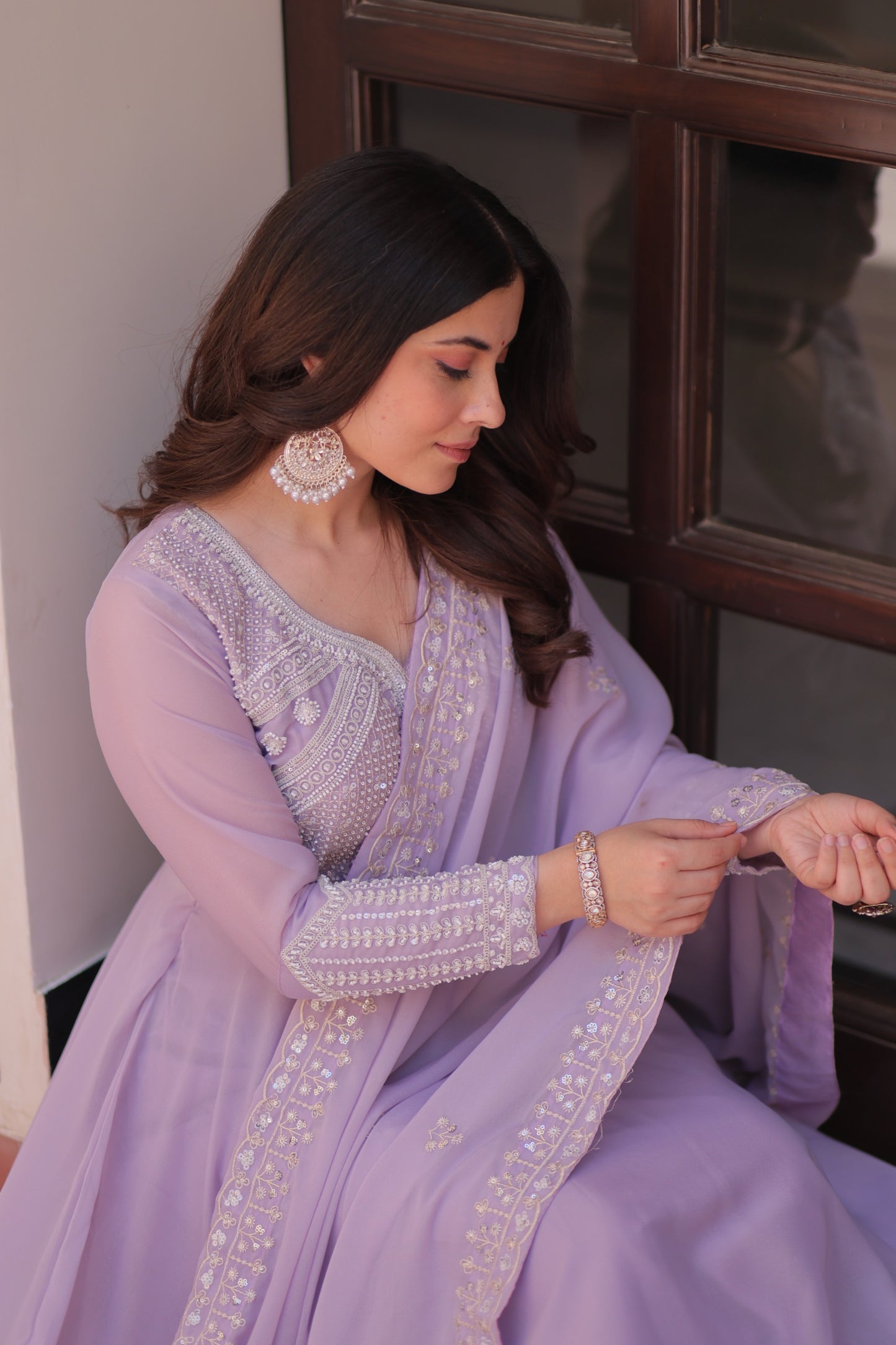 Georgette Gown Dupatta Set