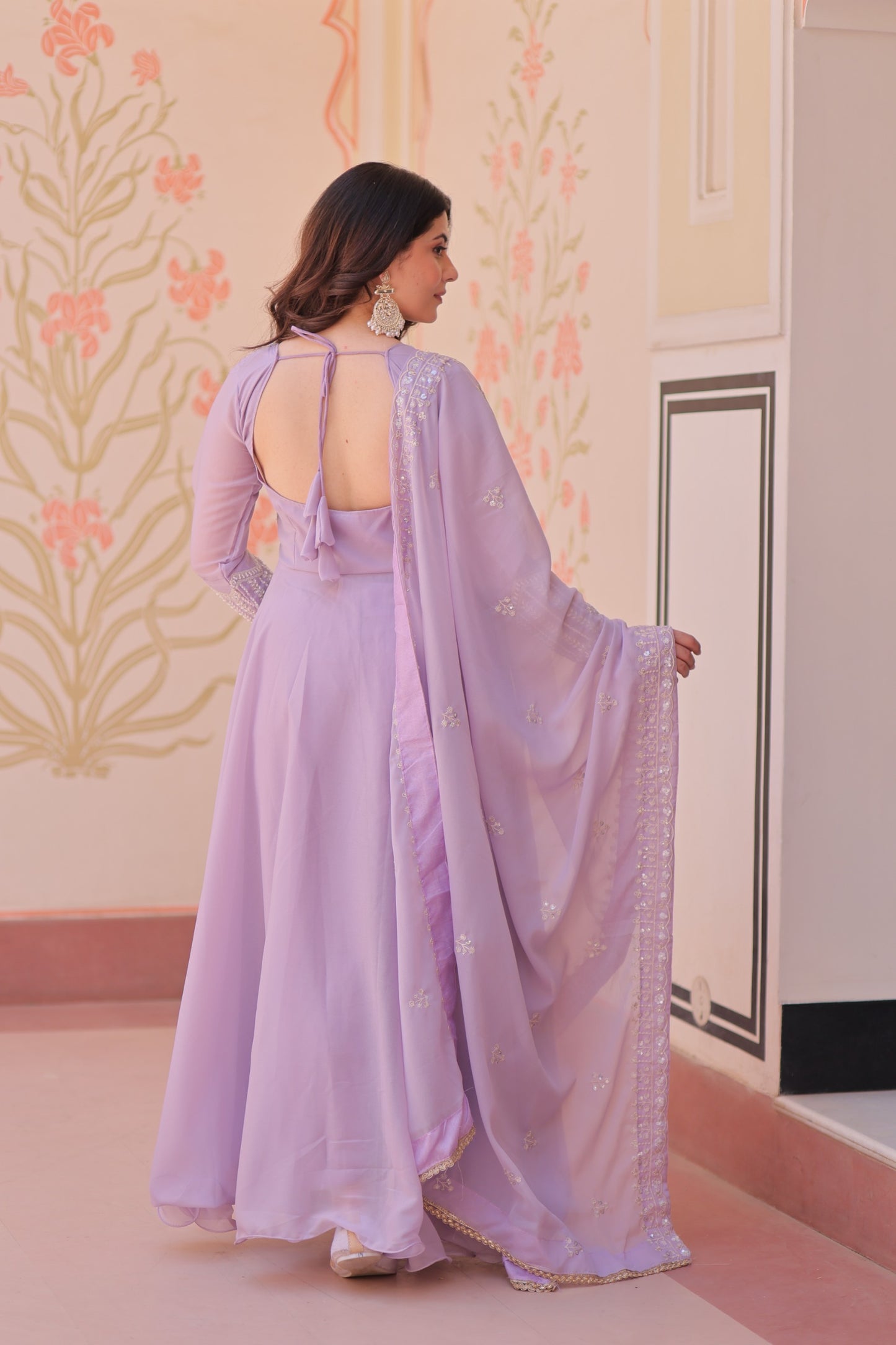 Georgette Gown Dupatta Set