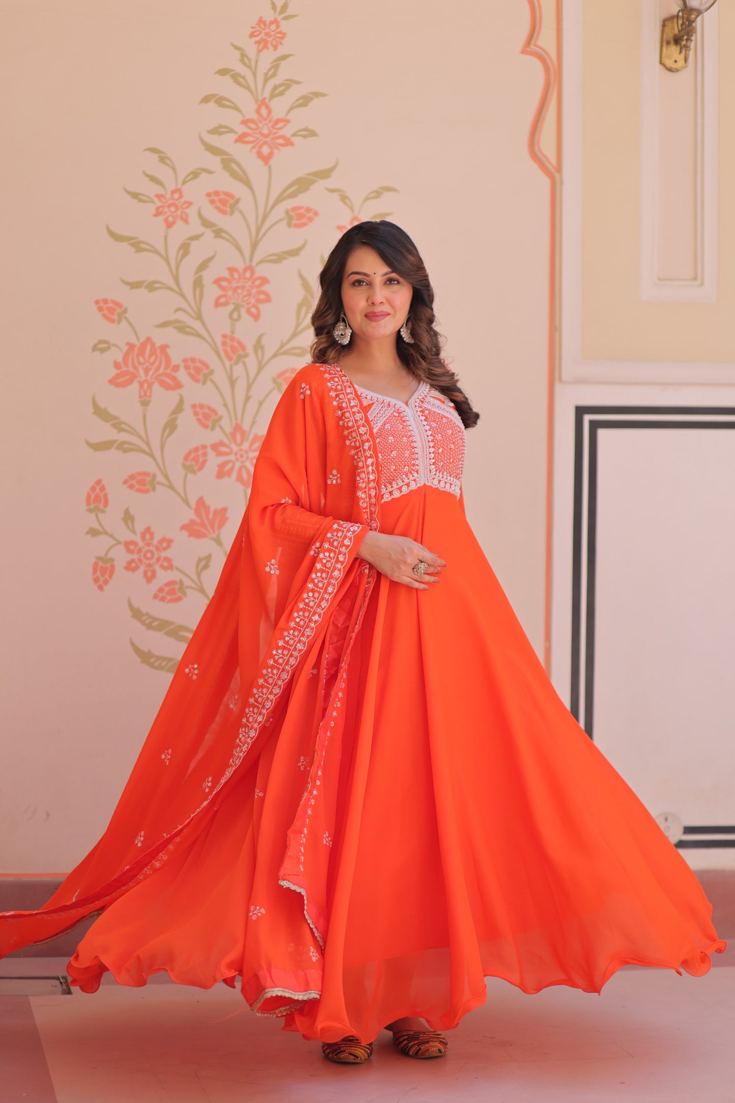 Georgette Gown Dupatta Set