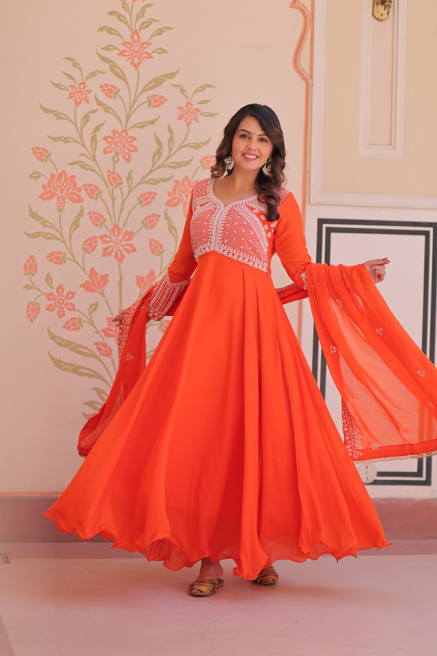 Georgette Gown Dupatta Set