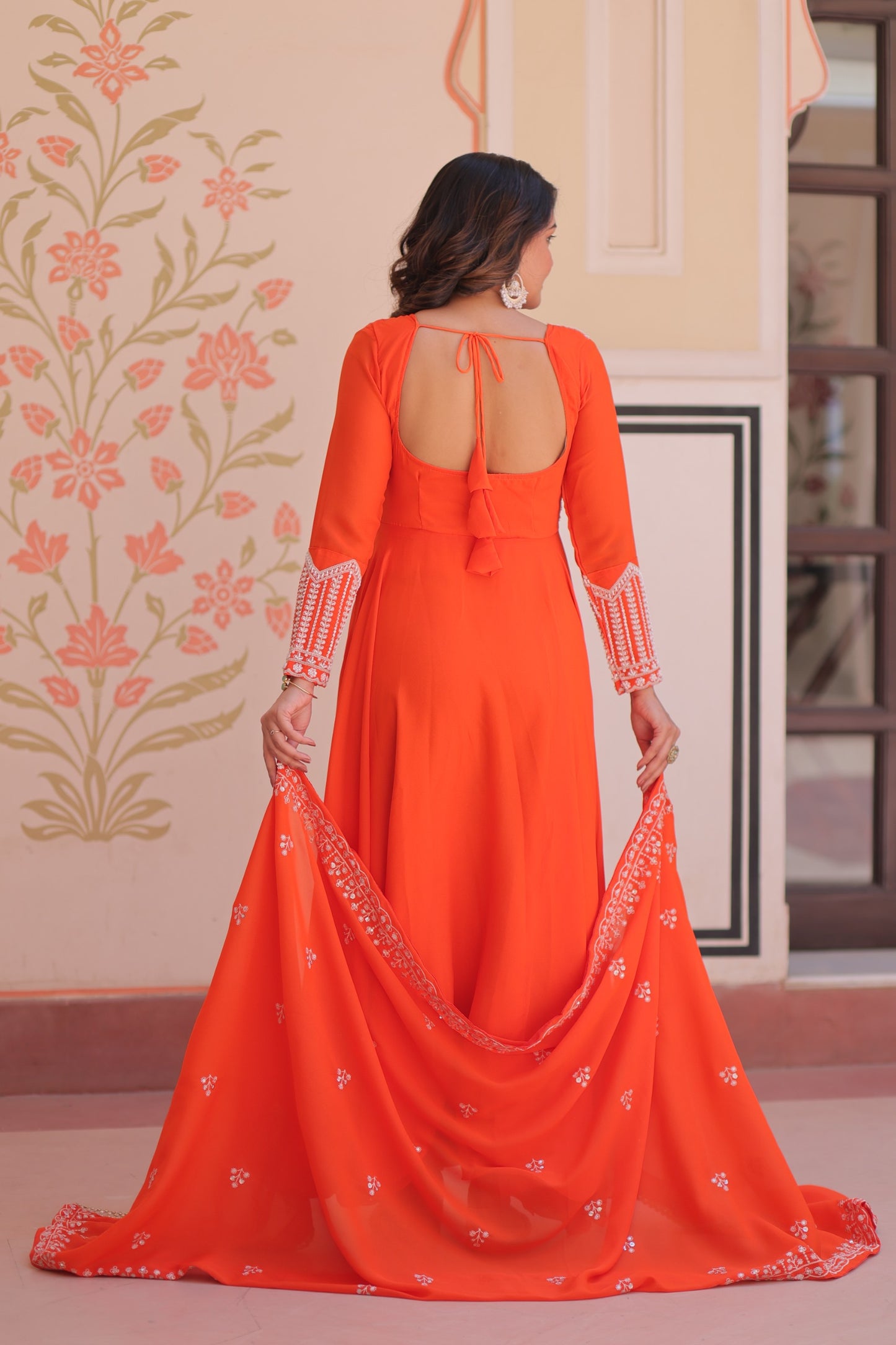 Georgette Gown Dupatta Set