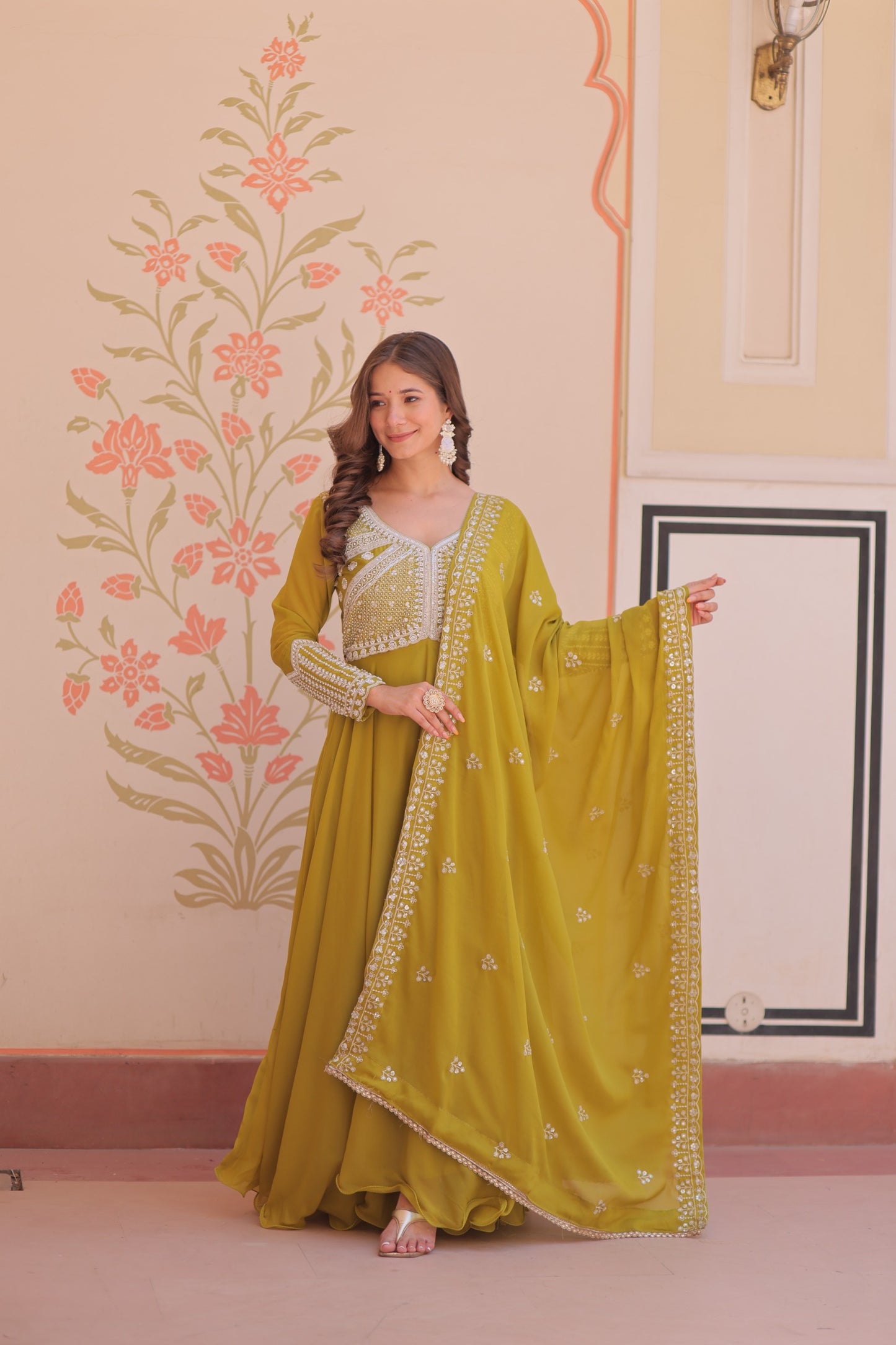 Georgette Gown Dupatta Set