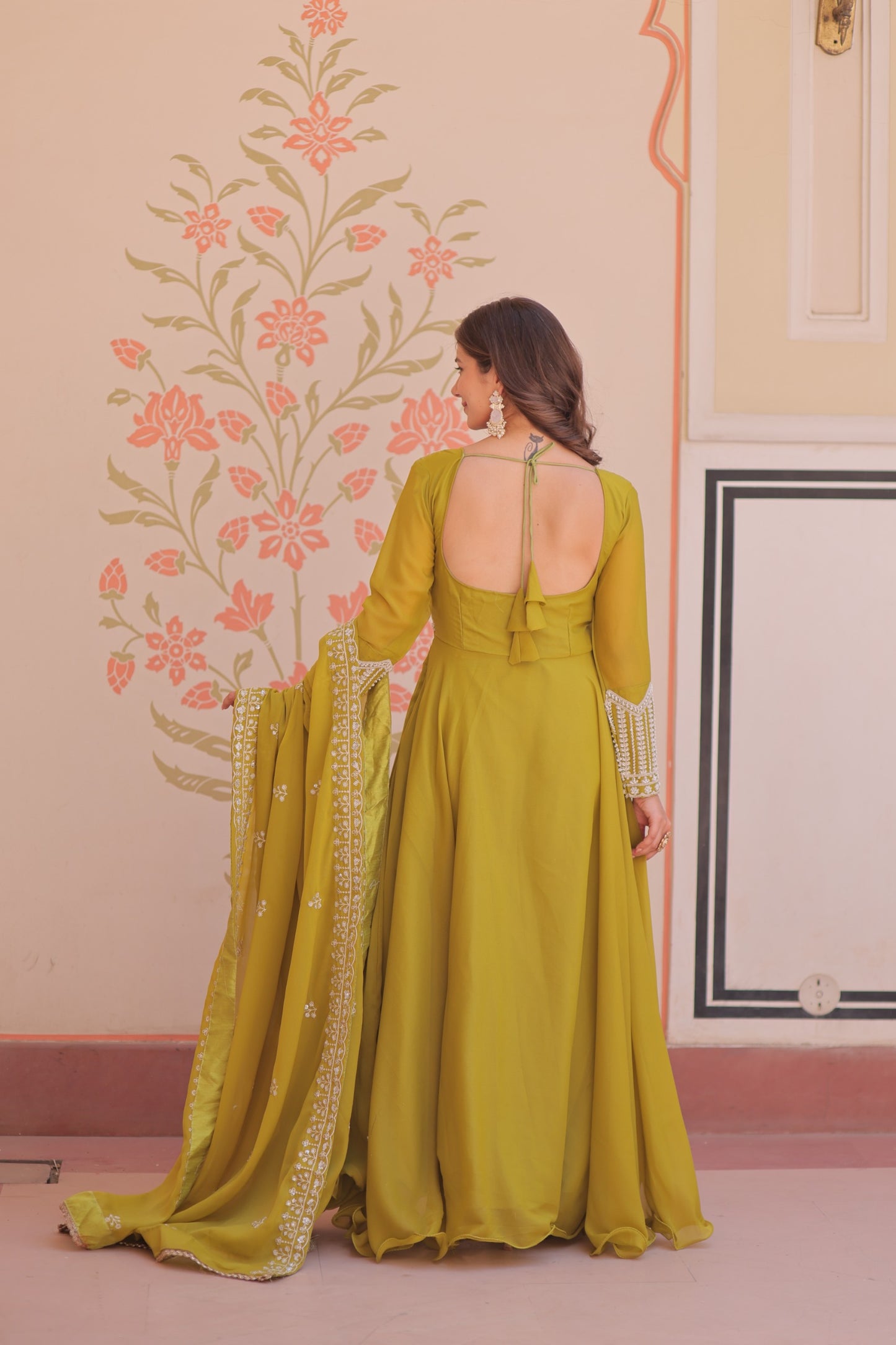 Georgette Gown Dupatta Set