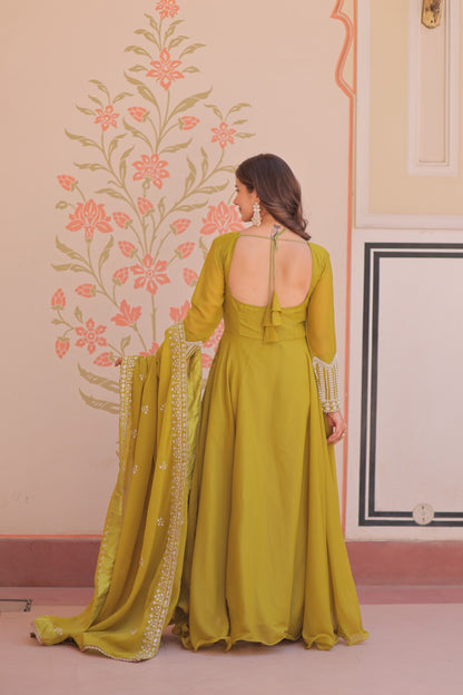 Georgette Gown Dupatta Set