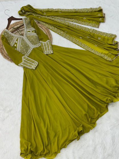 Georgette Gown Dupatta Set