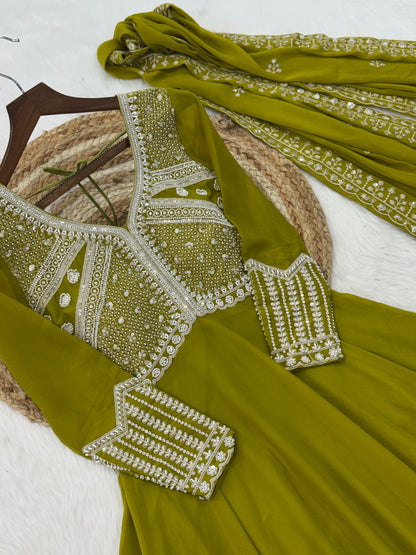 Georgette Gown Dupatta Set