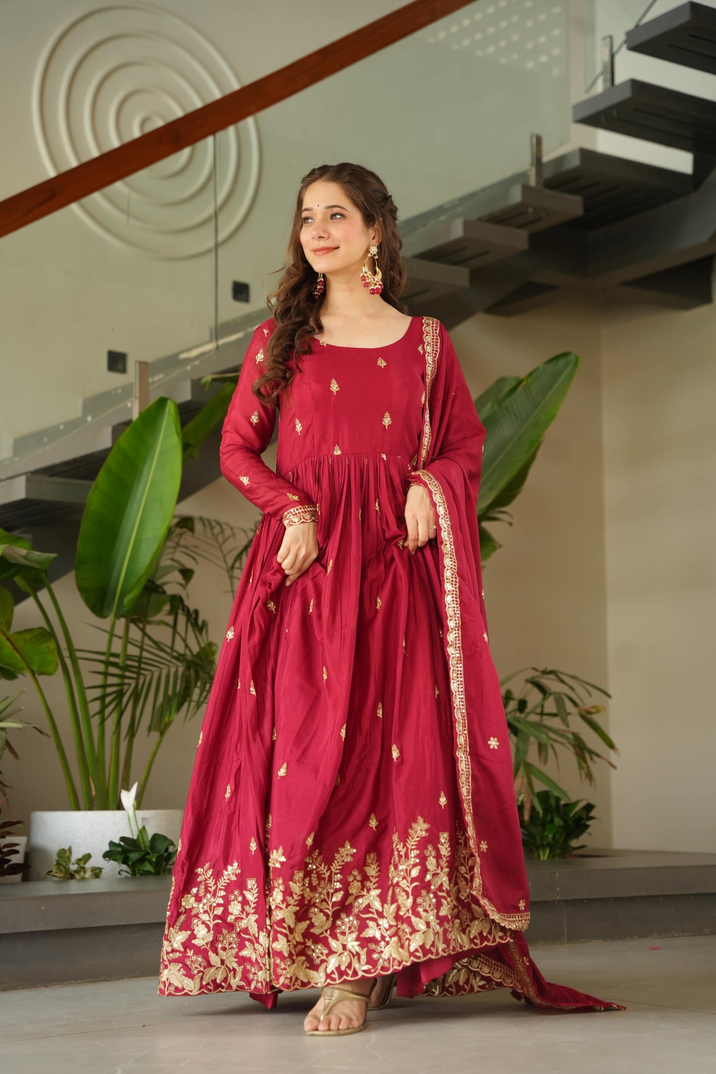 Chinnon Embroiderd Gown Set