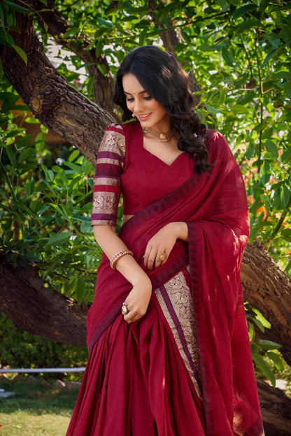 A Tale of Royalty, Woven in Chanderi and Zari