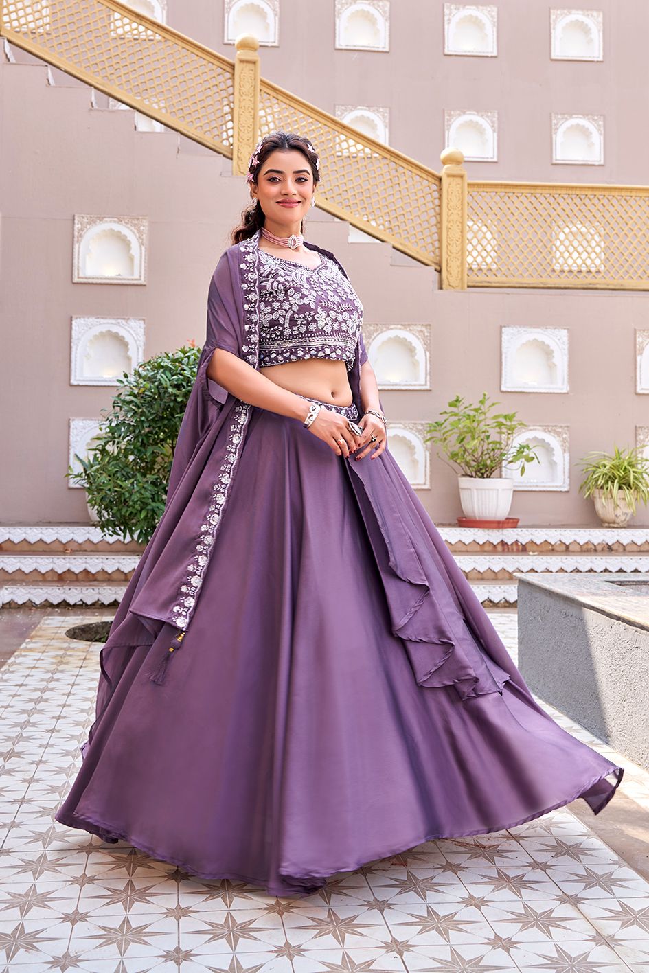 Indo Western Style Three Piece Choli