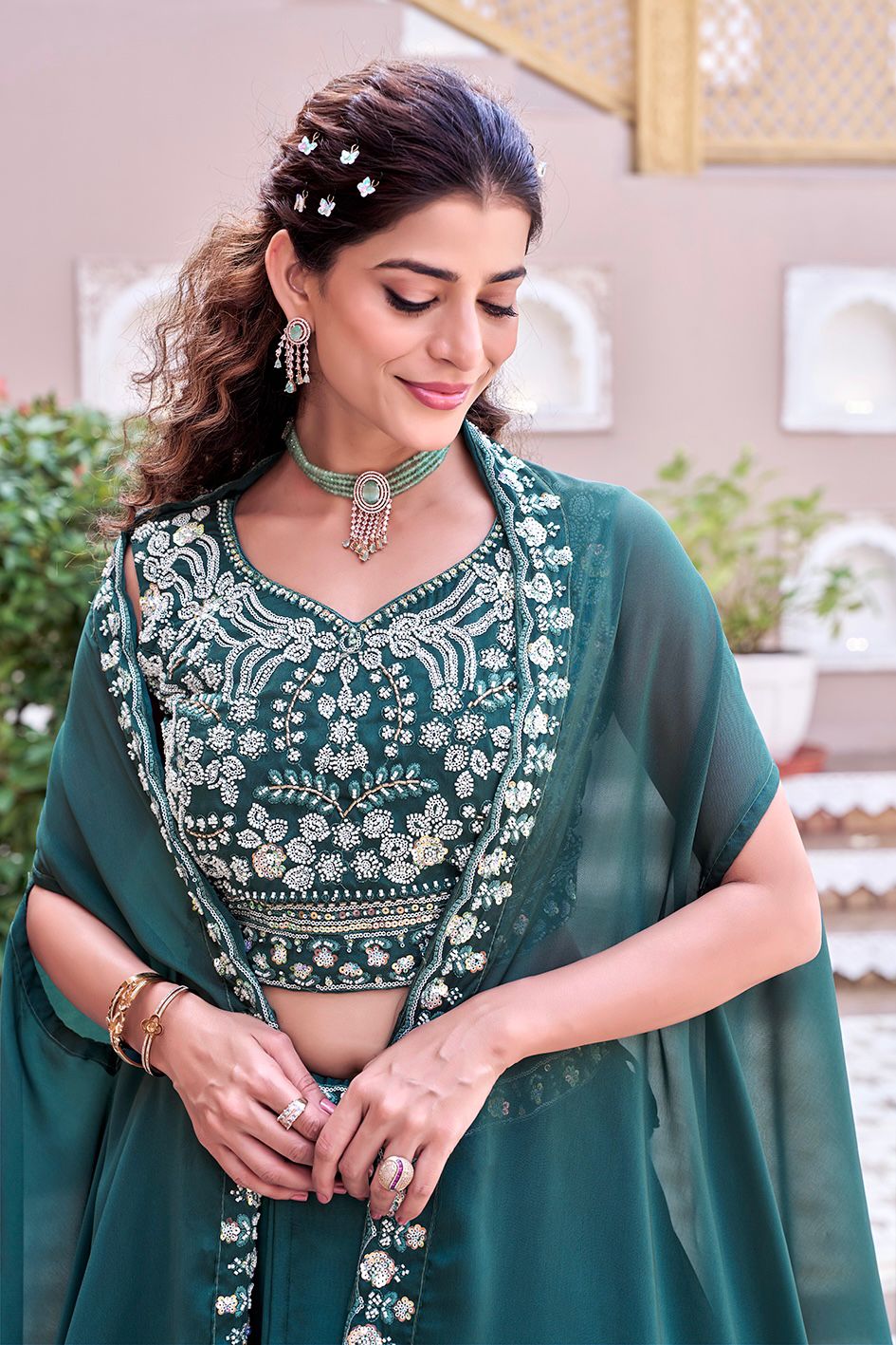 Indo Western Style Three Piece Choli