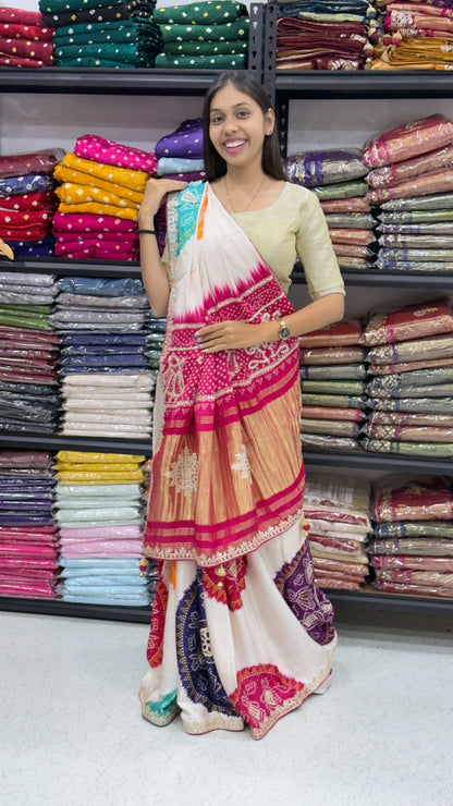PURE GAJI SILK RASMANDAL BANDHANI